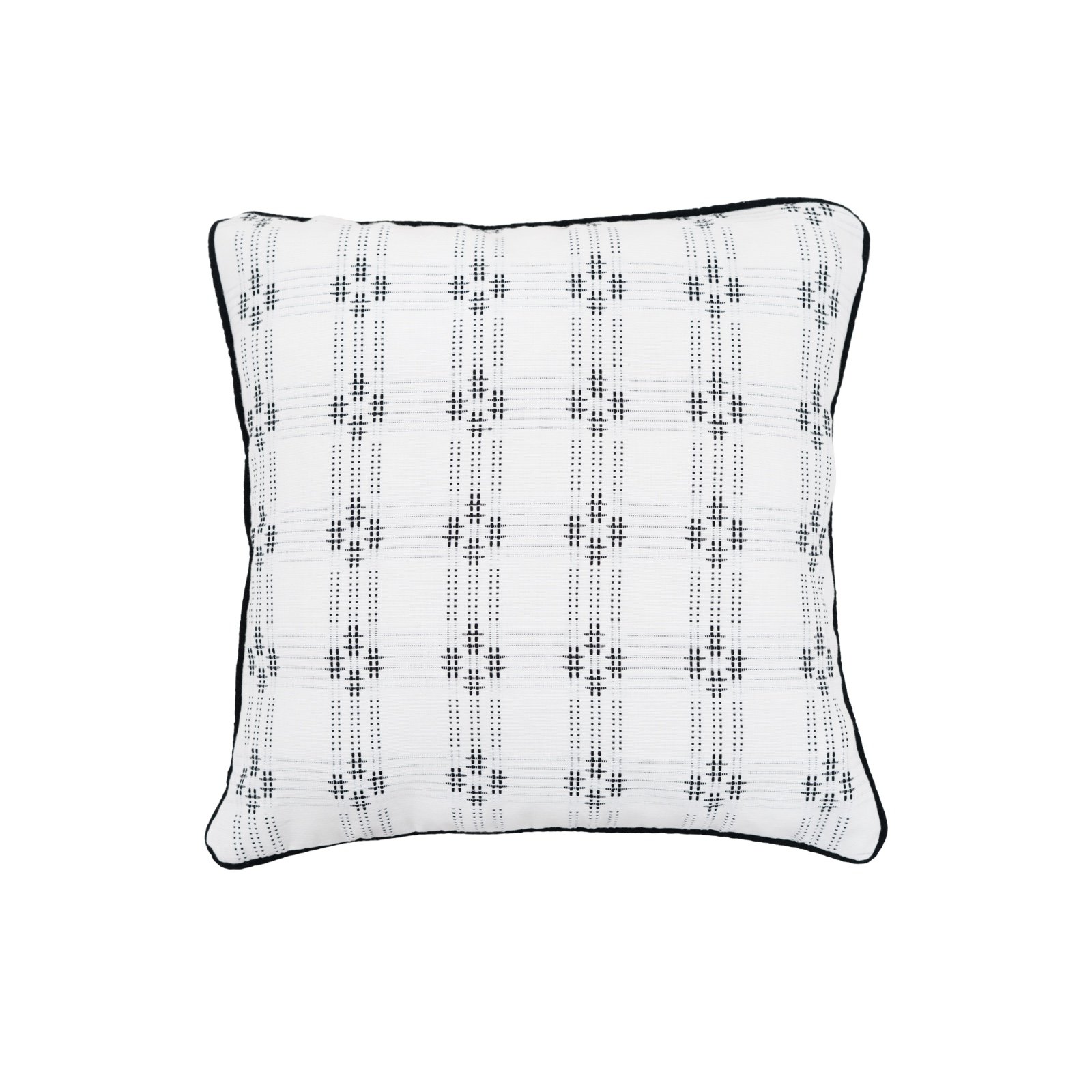 White Mono Dobby Grid 100% Cotton Cushion Cover - Image 2
